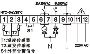 sjd8820系列温度控制器接线图